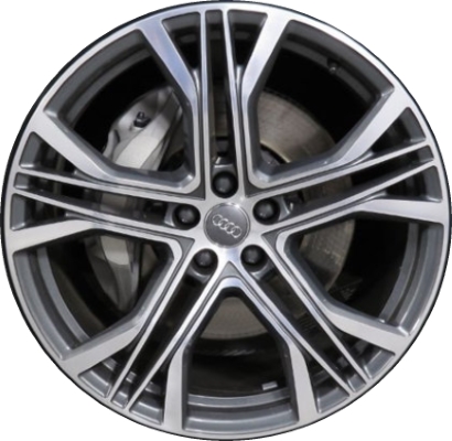 Audi A7 2019-2022 grey machined 21x8.5 aluminum wheels or rims. Hollander part number ALY59054, OEM part number 4K8601025AA.