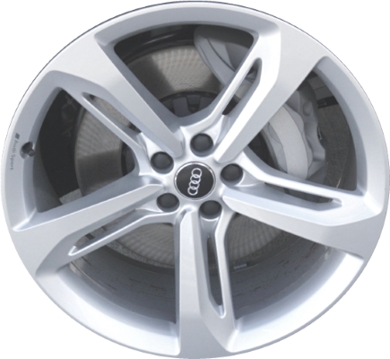 Audi Q7 2019 powder coat silver 21x9.5 aluminum wheels or rims. Hollander part number ALY59051U20/59052, OEM part number 4M0601025CE.