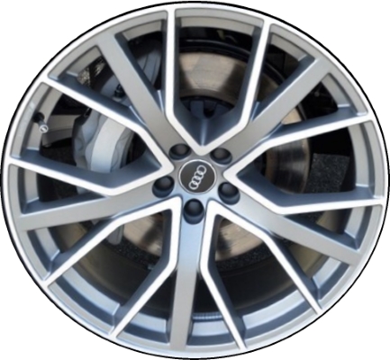Audi Q7 2019-2023 grey machined 22x10 aluminum wheels or rims. Hollander part number ALY59053U35, OEM part number 4M0601025CP.