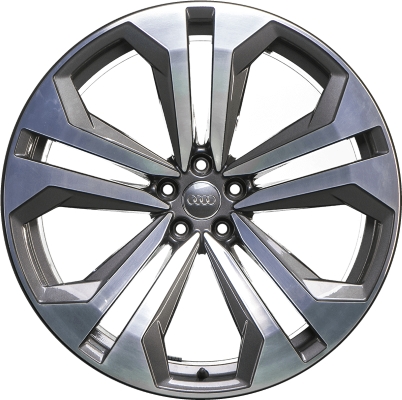 Audi Q8 2019-2022 grey machined 22x10 aluminum wheels or rims. Hollander part number ALY59064, OEM part number 4M8601025K.