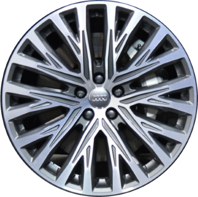 Audi A8 2019-2021 grey machined 20x9 aluminum wheels or rims. Hollander part number ALY59058, OEM part number 4N0601025M.