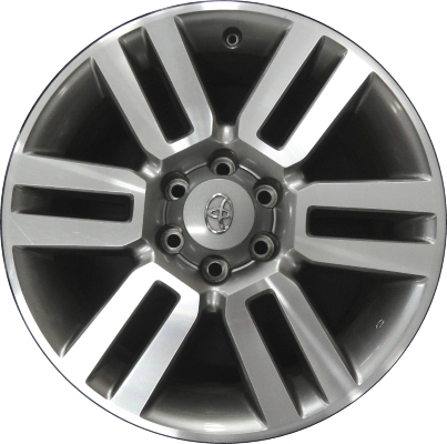 Toyota 4Runner 2010-2024 grey or black machined 20x7 aluminum wheels or rims. Hollander part number ALY69561U, OEM part number 4261135440, 4261135450, 4261135550.
