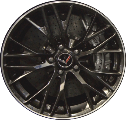 Chevrolet Corvette 2016-2019 powder coat charcoal w/ machined lip 19x10 aluminum wheels or rims. Hollander part number ALY5734U30.LC160, OEM part number 23288856.
