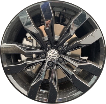 Volkswagen Tiguan 2019-2021 powder coat black 20x8.5 aluminum wheels or rims. Hollander part number ALY70049U45/70067, OEM part number 5NN601025QAX1.