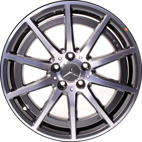Mercedes-Benz CLA45 2021-2024 grey machined 18x8.5 aluminum wheels or rims. Hollander part number 65593, OEM part number 17740121007Y51.