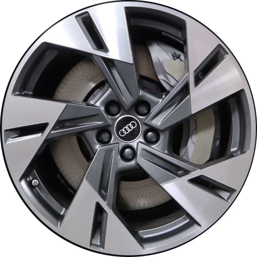 Audi e-tron 2020-2023 dark grey machined 20x9 aluminum wheels or rims. Hollander part number ALY12064, OEM part number 4KE601025T.