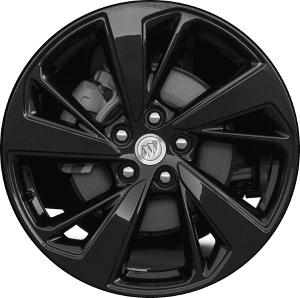 Buick Envision 2021-2023 powder coat black 20x8.5 aluminum wheels or rims. Hollander part number 4161, OEM part number 84882107.