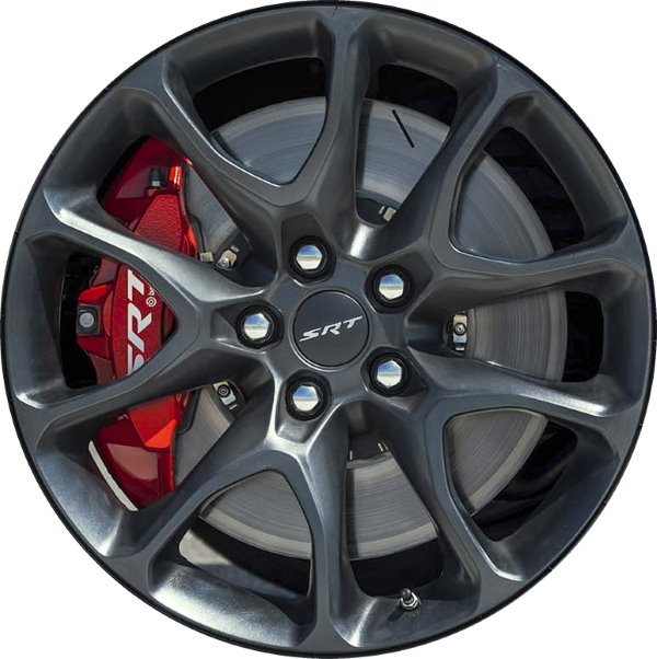 Dodge Durango 2021-2025 powder coat charcoal 20x10 aluminum wheels or rims. Hollander part number 95118 2733, OEM part number 6XV52RNLAA.