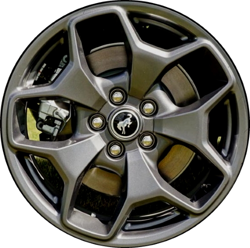 Ford Bronco Sport 2021-2024 powder coat dark grey 17x7 aluminum wheels or rims. Hollander part number 10327/10425, OEM part number M1PZ1007G, M1PZ1007C.