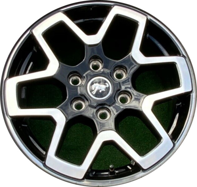 Ford Bronco 2021-2025 black machined 18x7.5 aluminum wheels or rims. Hollander part number ALY10389/95213, OEM part number M2DZ-1007-T.