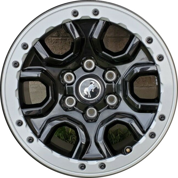 Ford Bronco 2021-2025 powder coat black 17x8.5 aluminum wheels or rims. Hollander part number ALY10388HH, OEM part number M2DZ1007A, M2DZ1007B.