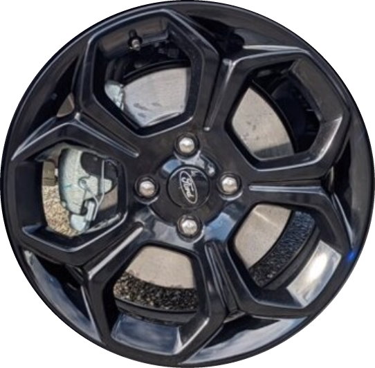 Ford EcoSport 2021-2022 powder coat black 17x7 aluminum wheels or rims. Hollander part number ALY10151U45, OEM part number MN1Z1007B.
