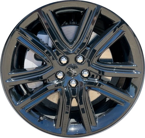 Ford Edge 2021-2024 powder coat black 20x8 aluminum wheels or rims. Hollander part number ALY10197U45, OEM part number MT4Z1007A