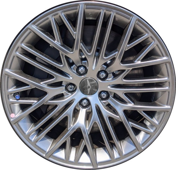 Genesis G90 2021-2022 powder coat smoked hyper 19x8.5 aluminum wheels or rims. Hollander part number ALY71020/95005, OEM part number 52910-D2810.