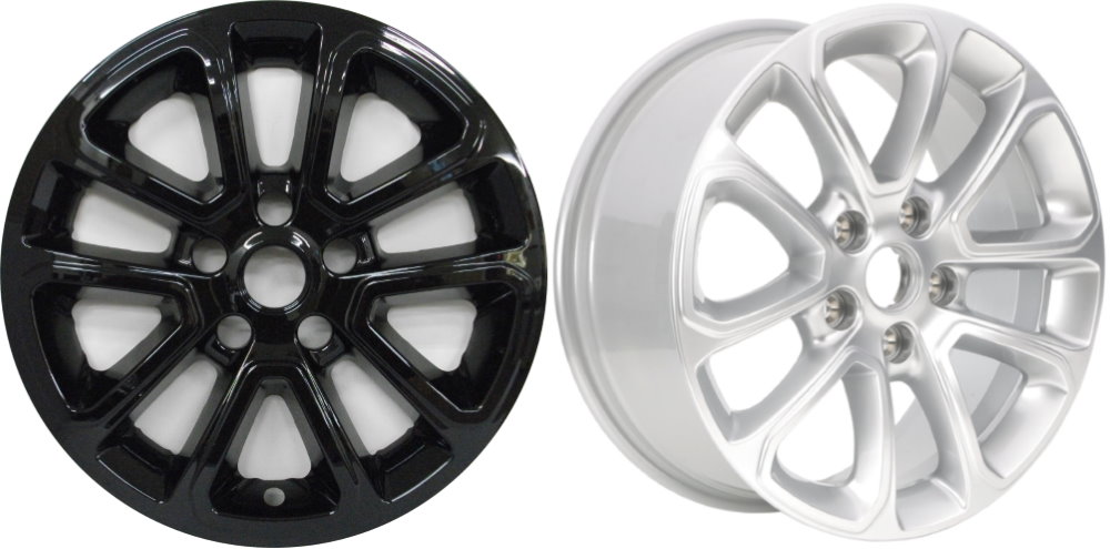 Jeep Grand Cherokee 2014-2016, Jeep Grand Cherokee 2021, Jeep Grand Cherokee WK 2022 Black Painted, 10 Spoke, Plastic Hubcaps, Wheel Covers, Wheel Skins, Imposters. Fits 18 Inch Alloy Wheel Pictured to Right. Part Number IMP-8921GB.