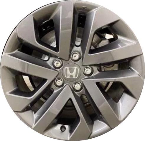 Honda Ridgeline 2021-2025 powder coat dark grey 18x8 aluminum wheels or rims. Hollander part number ALY63633HH, OEM part number 42700-T6Z-A91.