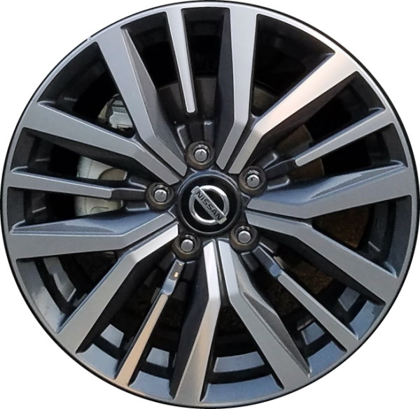 Nissan Kicks 2021-2025 charcoal machined 17x6.5 aluminum wheels or rims. Hollander part number 62837, OEM part number 403005R03E.