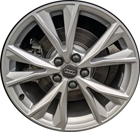 Audi Q3 2021-2025 powder coat silver 18x7 aluminum wheels or rims. Hollander part number ALY12022/96993, OEM part number 83A601025K.