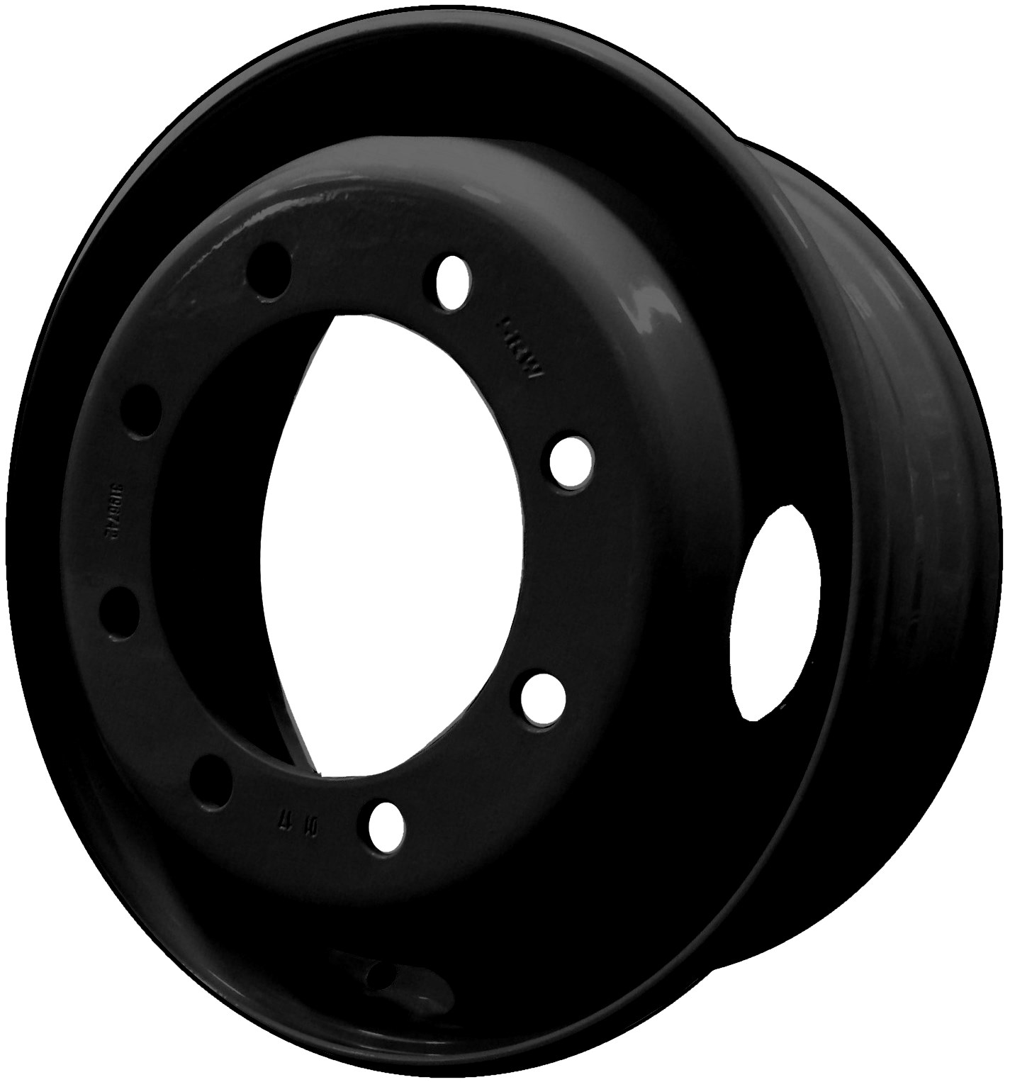 Chevrolet Silverado 4500HD 2019-2024, Silverado 5500HD 2019-2024, Silverado 6500HD 2019-2024 powder coat black 19.5x6.75 steel wheels or rims. Hollander part number STL28680U45/50180, OEM part number 19407298.