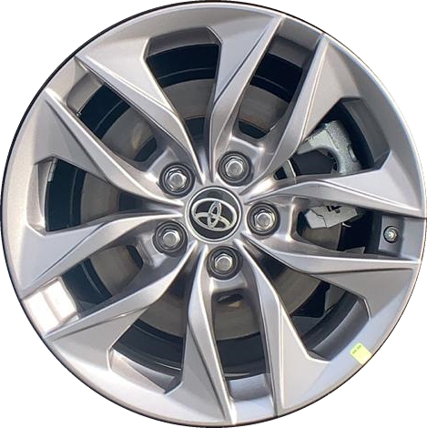 Toyota Sienna 2021-2025 powder coat grey 17x7 aluminum wheels or rims. Hollander part number ALY69143/95037, OEM part number 4261108160, 4261108200.