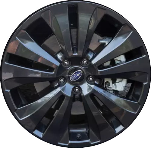 Subaru Ascent 2022 powder coat black 20x7.5 aluminum wheels or rims. Hollander part number ALY68872U45, OEM part number 28111XC07A.