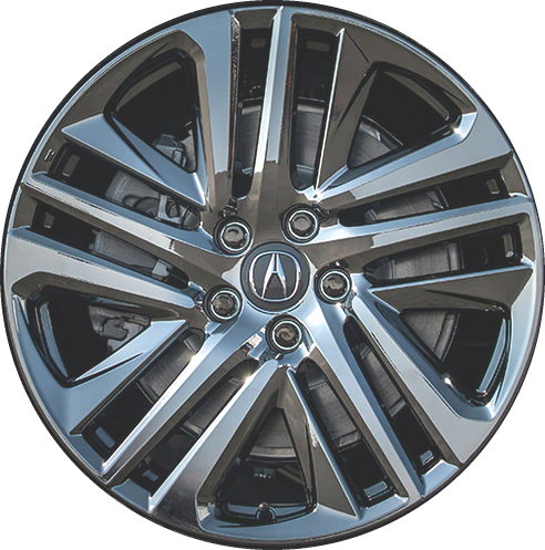 Acura MDX 2022-2024 dark chrome 20x9 aluminum wheels or rims. Hollander part number 71667a, OEM part number 08W20-TYA-200A.