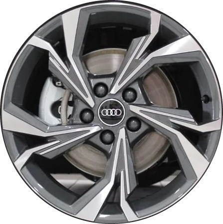 Audi A3 2022-2024 grey machined 18x8 aluminum wheels or rims. Hollander part number ALY12090/95422, OEM part number 8Y0601025H.