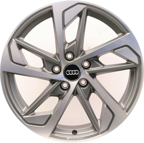 Audi A4 2021-2025 grey machined 18x8 aluminum wheels or rims. Hollander part number ALY12029, OEM part number 8W0601025EK.