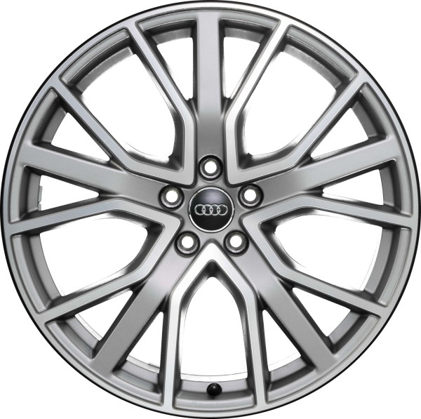 Audi A6 2021-2023 grey machined 20x8.5 aluminum wheels or rims. Hollander part number ALY12087, OEM part number 4K0601025AB.