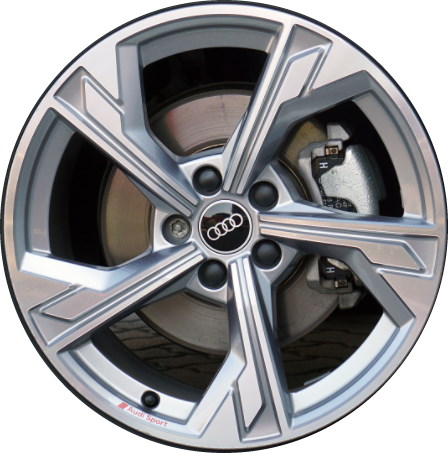 Audi S3 2022-2024 grey machined 18x8 aluminum wheels or rims. Hollander part number ALY12102, OEM part number 8Y0601025P.