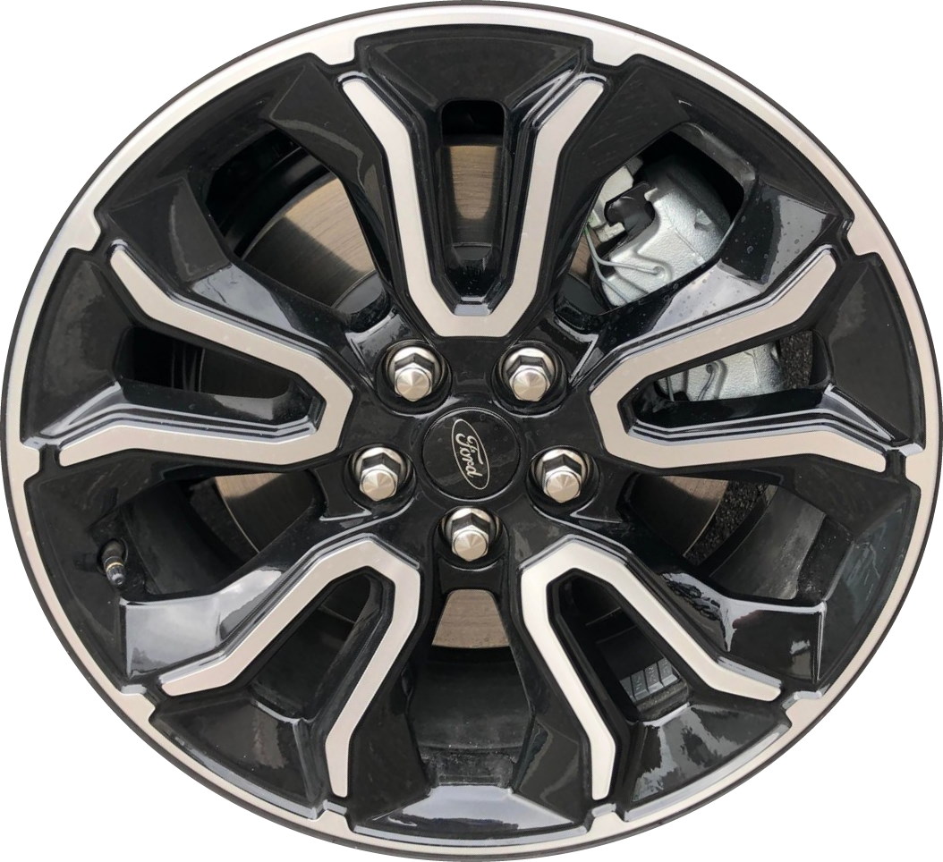 Ford Maverick 2022-2024 black machined 18x7 aluminum wheels or rims. Hollander part number 10419a, OEM part number NZ6Z1007E.