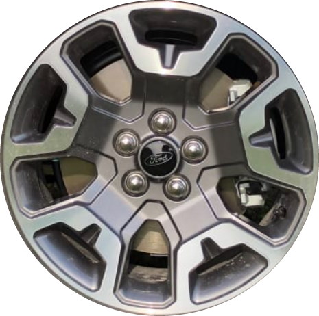 Ford Maverick 2022-2025 dark grey machined 17x7 aluminum wheels or rims. Hollander part number 10418, OEM part number NZ6Z1007F.