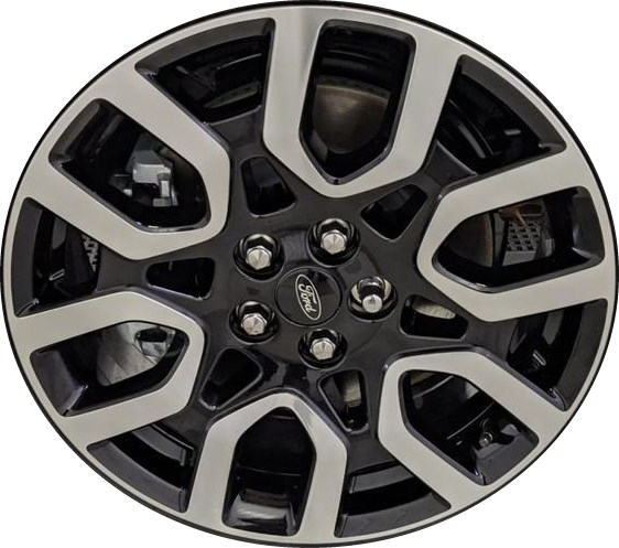 Ford Maverick 2022-2024 black machined 18x7 aluminum wheels or rims. Hollander part number 10420, OEM part number NZ6Z1007C.