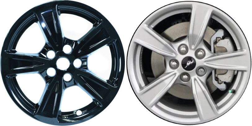 IMP-474BLK Ford Mustang Black Wheel Skins (Hubcaps/Wheelcovers) 17 Inch Set