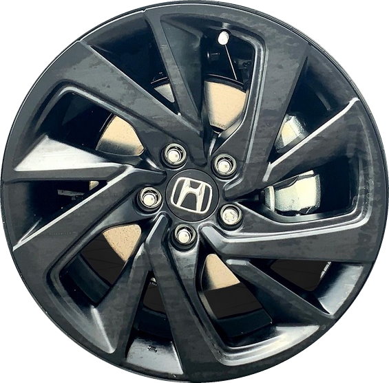 Honda HR-V 2021-2022 powder coat black 18x7.5 aluminum wheels or rims. Hollander part number 63705, OEM part number 42700TFSEG1.