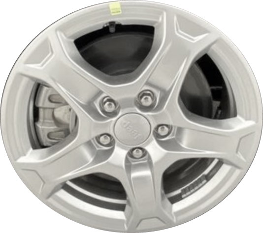 Jeep Compass 2022 powder coat silver 16x6.5 aluminum wheels or rims. Hollander part number ALY9270, OEM part number 6XK271S1AA.