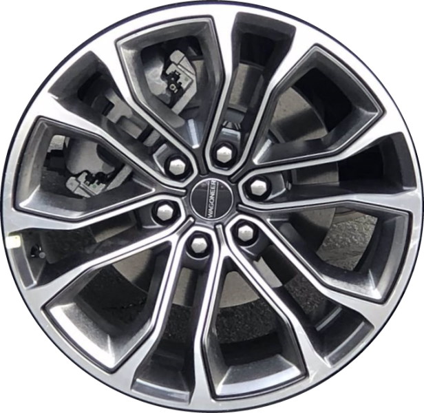 Jeep Grand Wagoneer 2022-2024 charcoal machined 22x9 aluminum wheels or rims. Hollander part number 9279c, OEM part number 4755414AA.