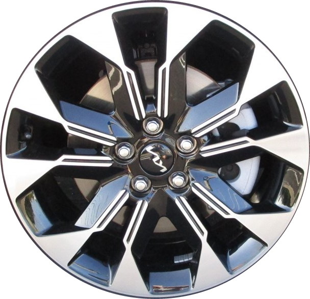 KIA Carnival 2022-2024 black machined 19x7.5 aluminum wheels or rims. Hollander part number ALY74831A, OEM part number 52910-R0300.