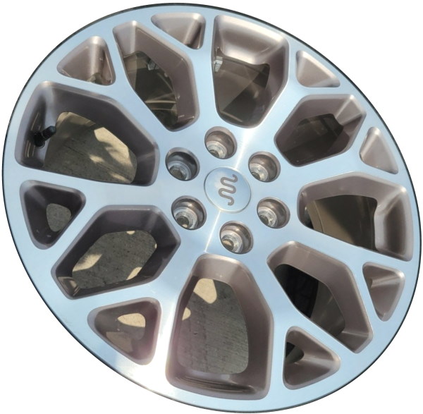 Ford F-150 2021-2023 tan machined 20x8.5 aluminum wheels or rims. Hollander part number ALY10346/95106, OEM part number ML3Z-1007-JA.