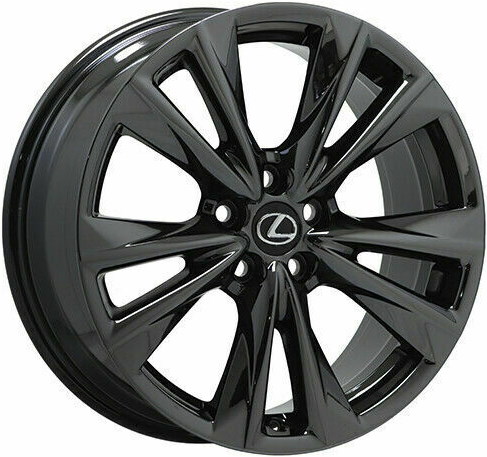 Lexus ES250 2022-2025, ES300h 2022-2025, ES350 2022-2025 powder coat black 19x8 aluminum wheels or rims. Hollander part number 74377B, OEM part number 4261106K60.