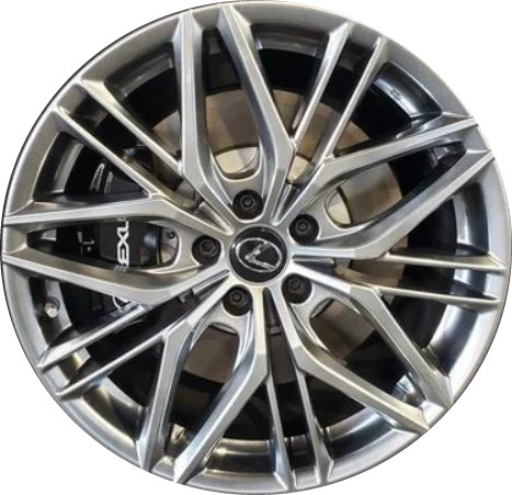 Lexus IS500 2022 powder coat silver 19x8.5 aluminum wheels or rims. Hollander part number ALY74197A, OEM part number 4261A53540.