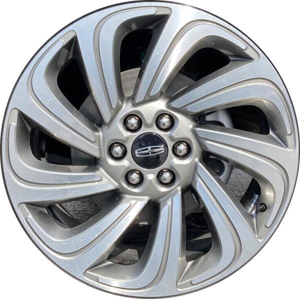Lincoln Navigator 2022-2025 grey machined 22x9.5 aluminum wheels or rims. Hollander part number ALY10497, OEM part number NL7Z-1007-A.