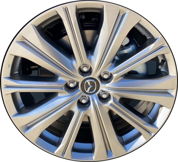 Mazda CX-5 2022-2025 powder coat hyper silver 19x7 aluminum wheels or rims. Hollander part number 65009, OEM part number 9965367090.