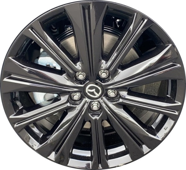 Mazda CX-5 2022-2025 powder coat black 19x7 aluminum wheels or rims. Hollander part number 65008, OEM part number 9965437090.