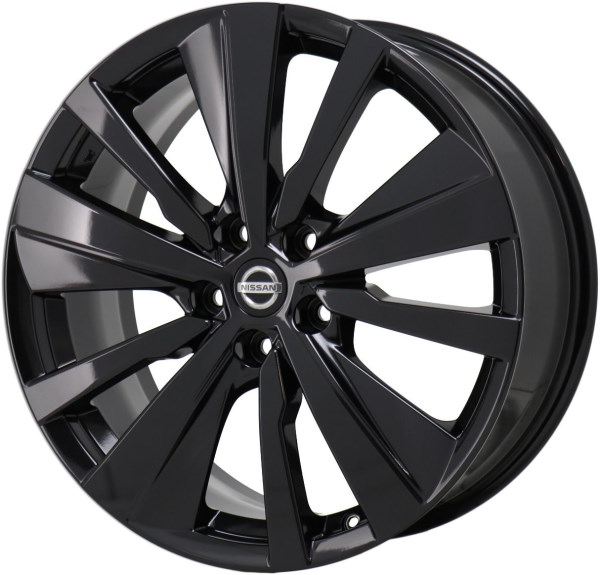 Nissan Altima 2022 powder coat black 19x8 aluminum wheels or rims. Hollander part number ALY62785U46, OEM part number 403006AM4C.