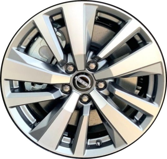 Nissan Pathfinder 2022-2025 grey machined 18x8 aluminum wheels or rims. Hollander part number 62843b, OEM part number 403006TA3A.