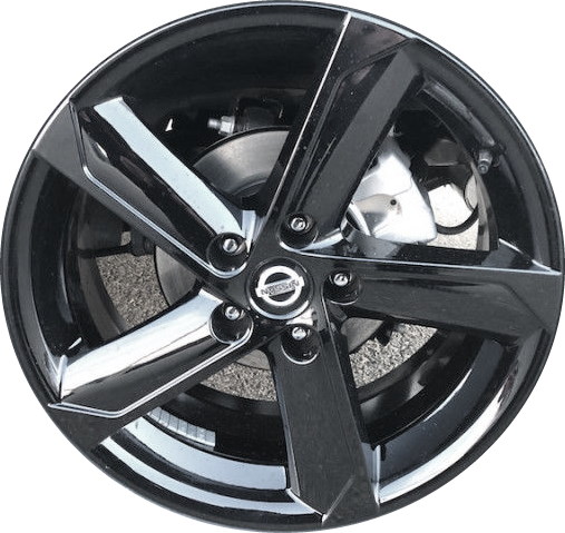 Nissan Sentra 2022-2025 powder coat black 18x7.5 aluminum wheels or rims. Hollander part number 62841, OEM part number D0300-6LW1K.