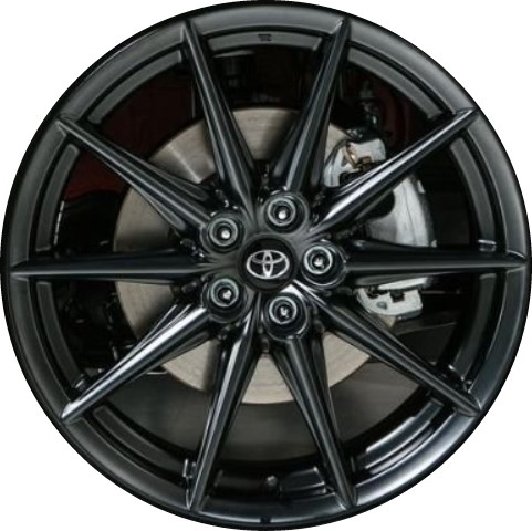 Toyota GR86 2022-2025 powder coat black 18x7.5 aluminum wheels or rims. Hollander part number ALY68890U45/75280, OEM part number SU003-09471.