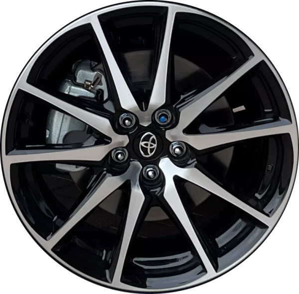 Toyota GR86 2022-2025 black machined 17x7.5 aluminum wheels or rims. Hollander part number ALY75278U45, OEM part number SU003-08843.