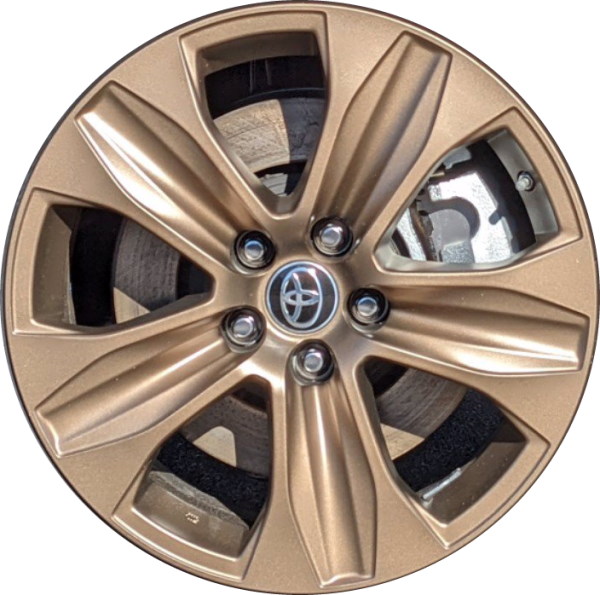 Toyota Highlander 2022-2023 powder coat bronze 18x8 aluminum wheels or rims. Hollander part number ALY75264B, OEM part number 42611YYD10.